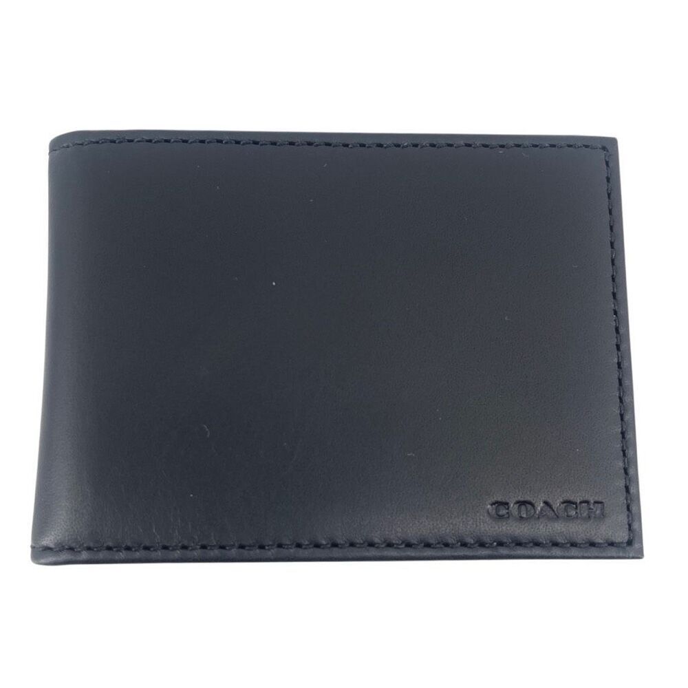 Coach Black Leather Men's Bifold Card Holder